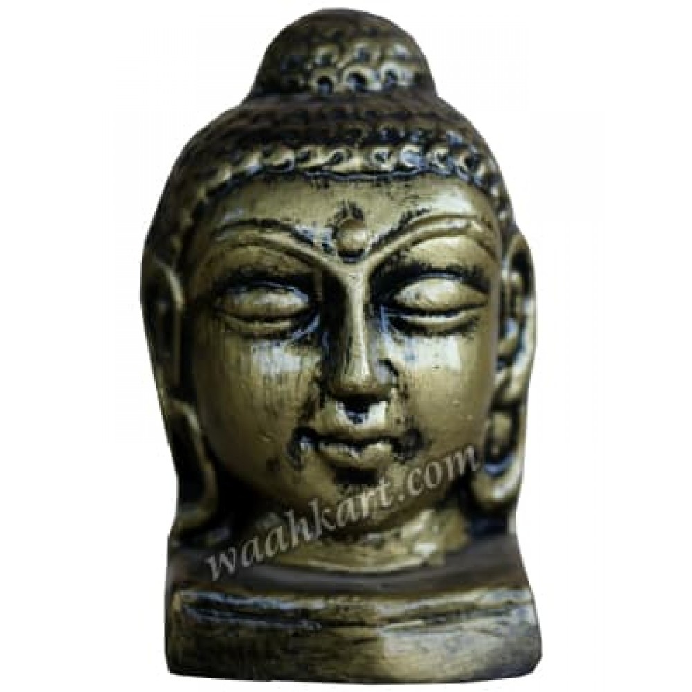 Buy Gautam Buddha Face Idol in Greenish Metallic Colour l